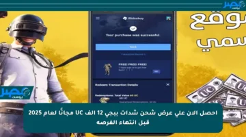 احصل الآن على عرض شحن شدات ببجي 12 ألف UC مجانًا لعام 2025 قبل انتهاء الفرصة